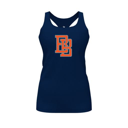 [CUS-DFW-RCBK-PER-NVY-FYS-LOGO1] Racerback Tank Top (Female Youth S, Navy, Logo 1)