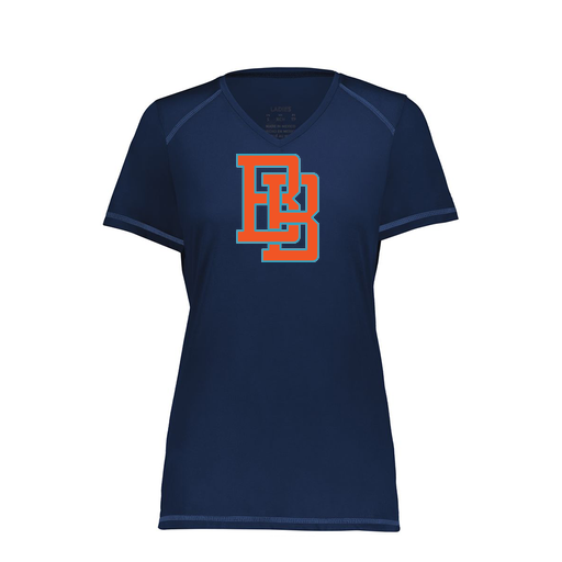 [6844.065.XS-LOGO1] Women's SoftTouch Short Sleeve (Female Adult XS, Navy, Logo 1)