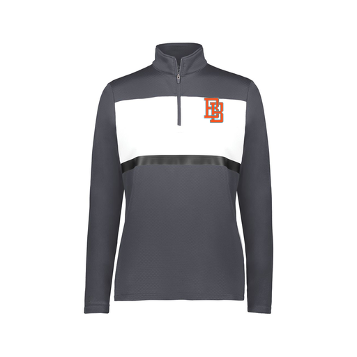 [222791.F52.XS-LOGO1] Ladies Bold 1/4 Zip Pullover (Female Adult XS, Gray, Logo 1)