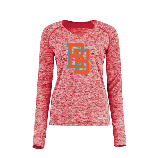 [222770.T20.XS-LOGO1] Ladies Electric Long Sleeve Shirt (Female Adult XS, Red, Logo 1)