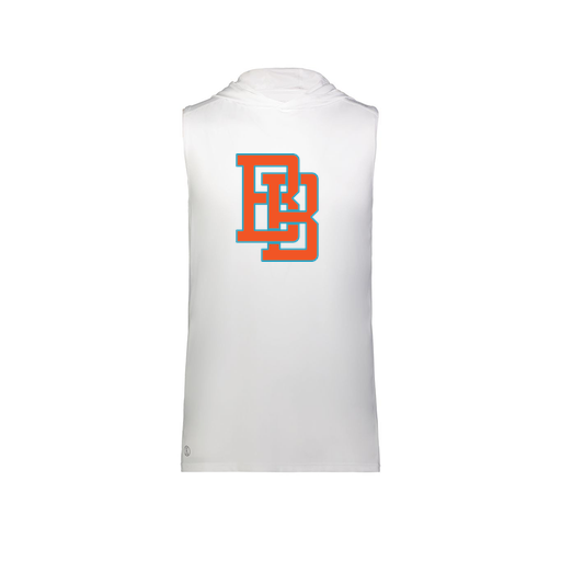[222590.005.XS-LOGO1] Men's CoolDry Sleeveless Hoodie (Adult XS, White, Logo 1)