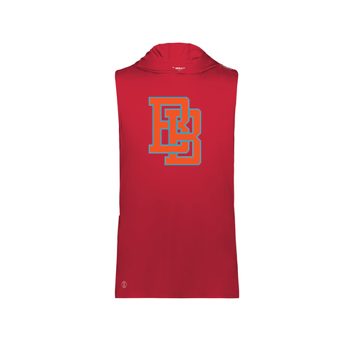 [222590.083.XS-LOGO1] Men's CoolDry Sleeveless Hoodie (Adult XS, Red, Logo 1)