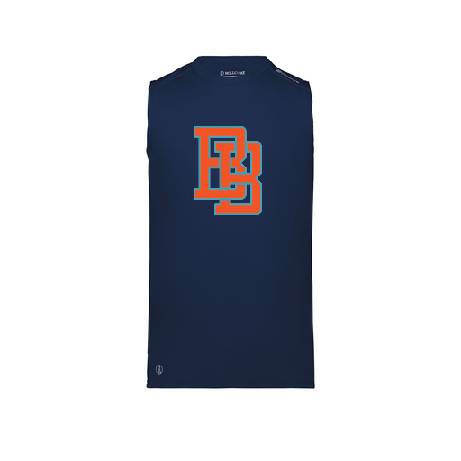 [222593.065.S-LOGO1] Men's CoolDry TankTop (Adult S, Navy, Logo 1)