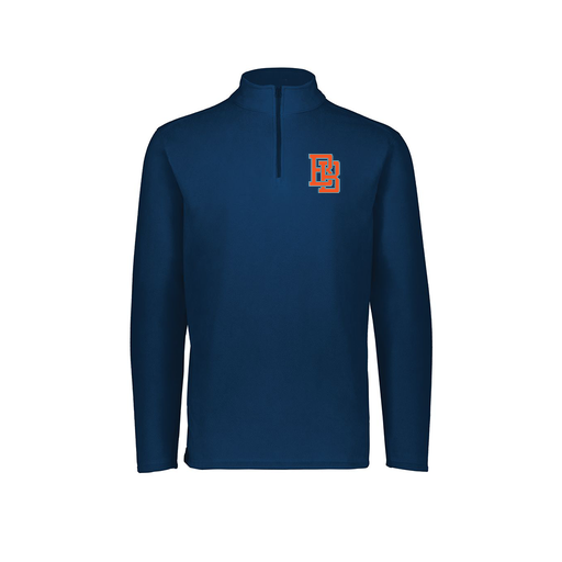 [6863.065.XS-LOGO1] Men's MicroFleece 1/4 Zip Pullover (Adult XS, Navy, Logo 1)