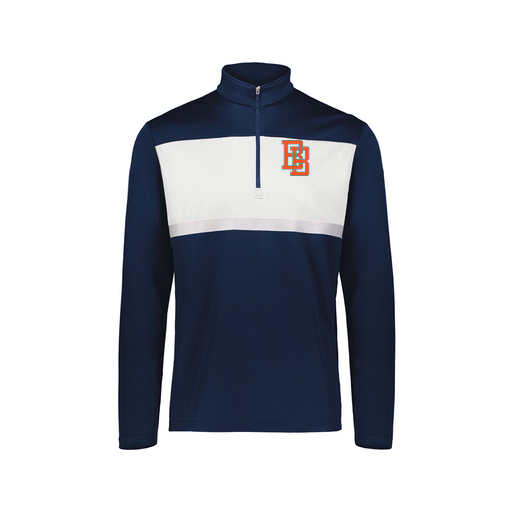 [222691.301.S-LOGO1] Youth Bold 1/4 Zip Pullover (Youth S, Navy, Logo 1)