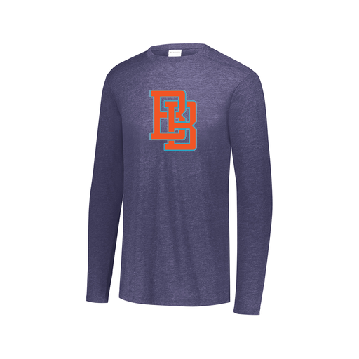 [FTLCUBNV-AXS-LOGO1] Decker Men's Tri-Blend T-Shirt - Long Sleeve (Adult XS, Navy, Logo 1)