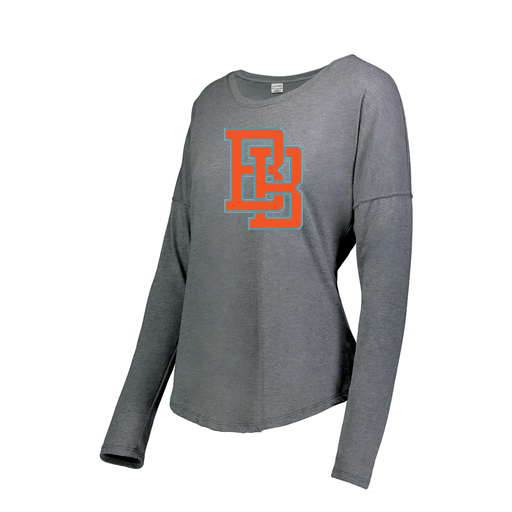 [FTLCUBGY-FAXS-LOGO1] Decker Women's Tri-Blend T-Shirt - Long Sleeve (Female Adult XS, Gray, Logo 1)